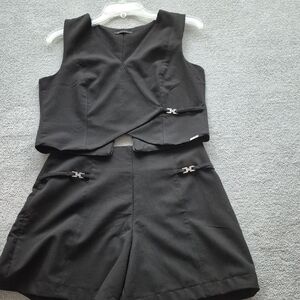 Elegant Black Women's Skort Set